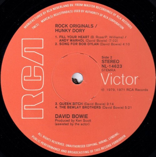 This is a thumbnail + LP 1979 Hunky Dory RCA NL-14623 Netherlands Label 2.jpg