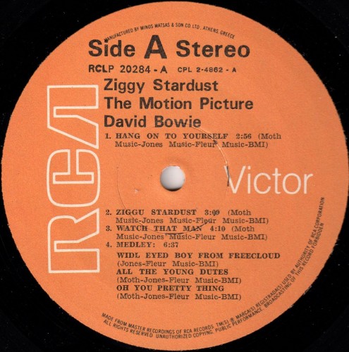 This is a thumbnail + LP 1983 Ziggy Stardust TMP RCA RCLP 20284 Greece Label A.jpg