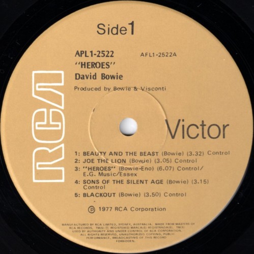 This is a thumbnail + LP 1977 Heroes RCA APL1-2522 Australia Label 1.jpg