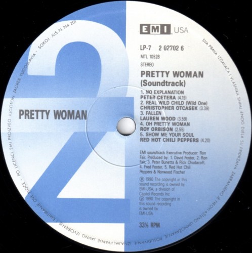This is a thumbnail + LP 1990 Pretty woman EMI LP-7 2 02702 6 Yugoslavia Label 2.jpg