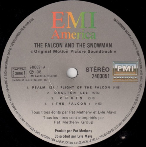 This is a thumbnail + LP 1985 The falcon and the snowman EMI 2403051 France Label A.jpg