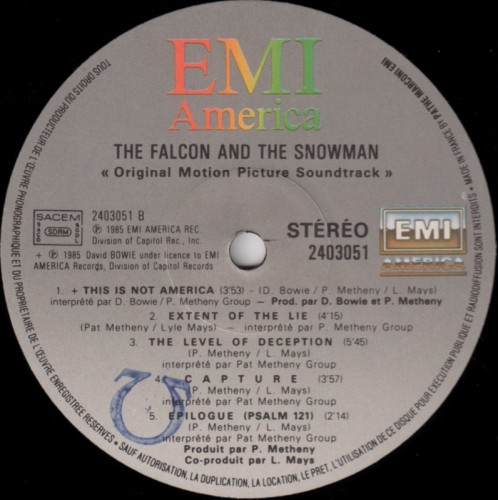 This is a thumbnail + LP 1985 The falcon and the snowman EMI 2403051 France Label B.jpg