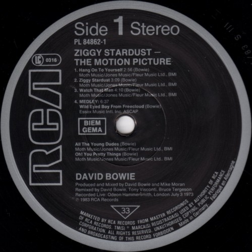 This is a thumbnail + LP 1983 Ziggy Stardust the Motion Picture RCA PL 84862(2) Germany-Europe Label 1.jpg