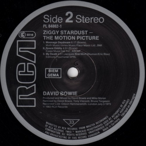 This is a thumbnail + LP 1983 Ziggy Stardust the Motion Picture RCA PL 84862(2) Germany-Europe Label 2.jpg