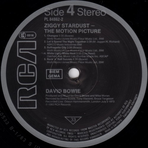This is a thumbnail + LP 1983 Ziggy Stardust the Motion Picture RCA PL 84862(2) Germany-Europe Label 4.jpg
