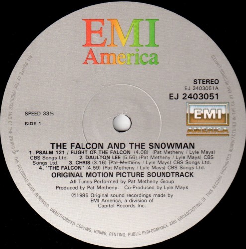 This is a thumbnail + LP 1985 UK The falcon and the snowman EMI FAL 1 (5 099924030519) Label 1.jpg