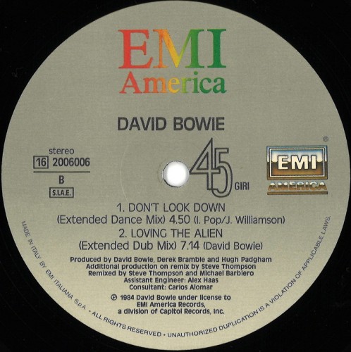 This is a thumbnail + MA Loving the alien Italy 1985 Label B.jpg