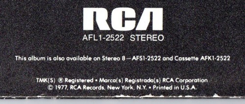 This is a thumbnail + LP 1977 Heroes RCA AFL1-2522 USA Back footer.jpg