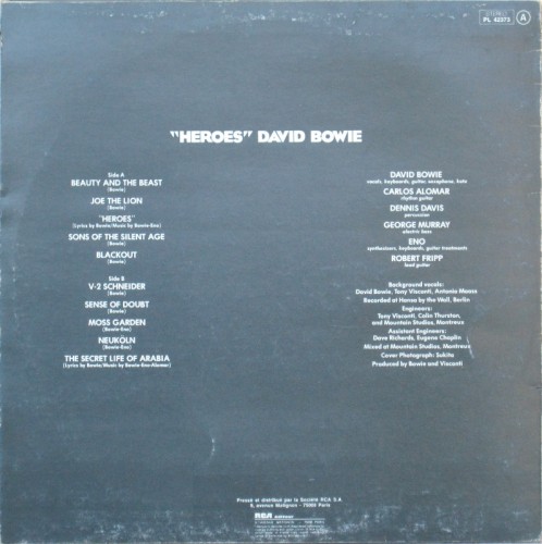 This is a thumbnail + LP 1977 Heroes RCA PL 42373 France Back.jpg