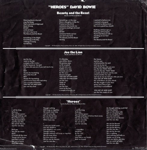 This is a thumbnail + LP 1977 Heroes RCA PL 42373 France Insert 1.jpg