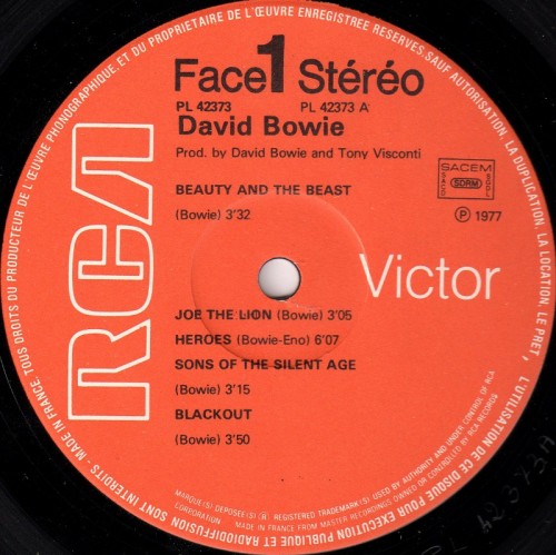 This is a thumbnail + LP 1977 Heroes RCA PL 42373 France Label 1.jpg