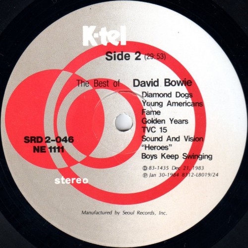 This is a thumbnail + LP 1984 Best of Bowie K-Tel NE 1111 Korea Label 2.JPG