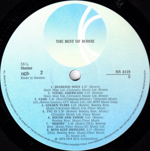 This is a thumbnail + LP 1980 Best of Bowie K-Tel NS 4119 Sweden Label 2.JPG