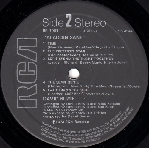 This is a thumbnail + LP Aladdin Sane RCA 197x RS 1001 United Kingdom Label 2.JPG