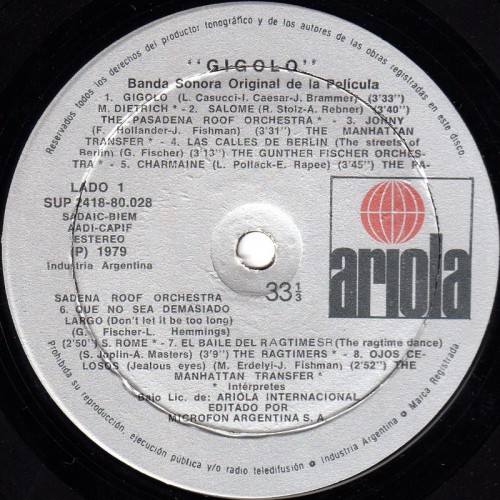 This is a thumbnail + LP 1979 Gigolo Ariola 2418-SUP-80029 Argentina Label 1.jpg