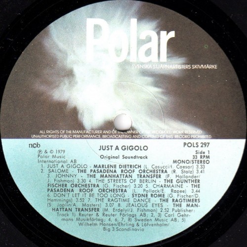 This is a thumbnail + LP 1979 Just a Gigolo Polar POLS 297 Sweden Label 1.jpg