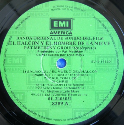 This is a thumbnail + LP 1985 The falcon and the snowman EMI 8289 Argentina Label A.jpg