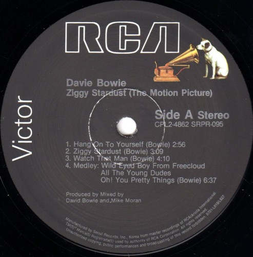 This is a thumbnail + LP 1987 Ziggy Stardust the Motion Picture RCA CPL2-4862 SRPR-095 Korea Label A.jpg