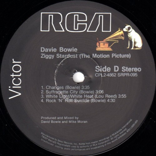 This is a thumbnail + LP 1987 Ziggy Stardust the Motion Picture RCA CPL2-4862 SRPR-095 Korea Label D.jpg